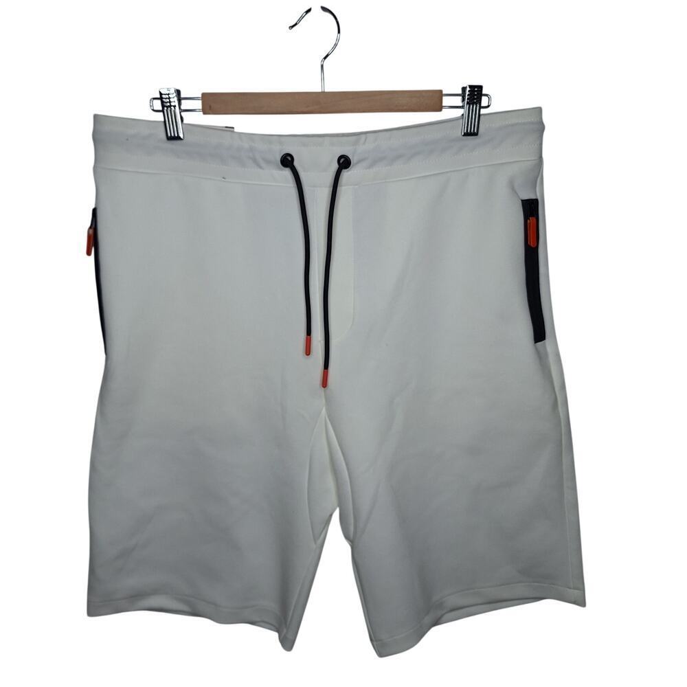 Zara Men's Sweatshorts Slim Shorts White XL Pull On Drawstring Athletic Lounge